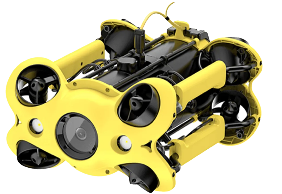 yellow underwater drone